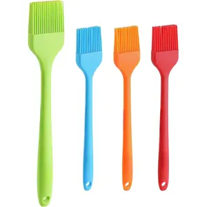 [New Deal]- 4PCS Silicone Basting Pastry Brush,  Heat Resistant Food Brush Spread Oil Butter Sauce for BBQ Grill Baking Kitchen Cooking, BPA Free, Dishwasher Safe (Multicolor, 4 Pcs) Bakeware Set
