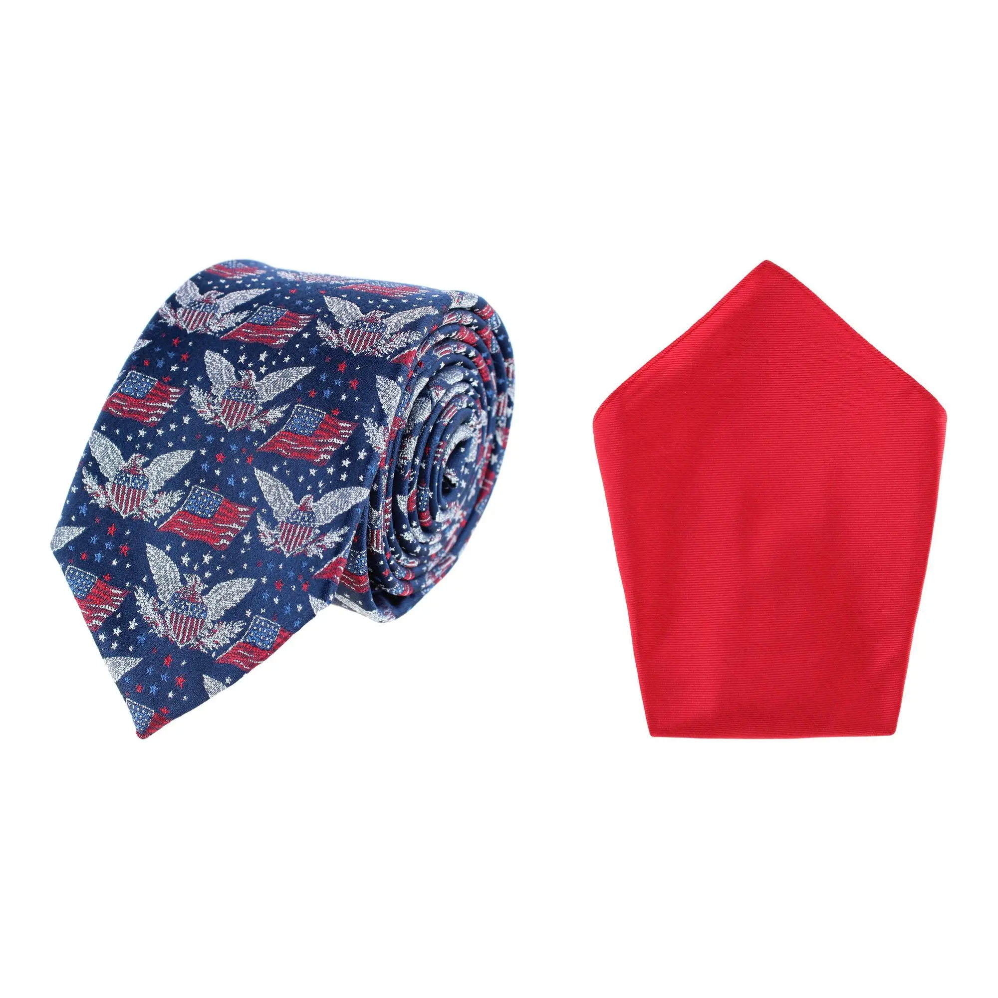 Trafalgar Patriotic Silk Tie & Pocket Square Bundle, Ties
