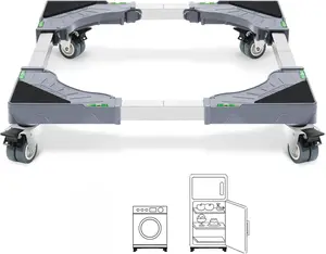 YUNMEIYI Appliance Dolly Cart with 4 Locking Twin Wheels Mini Fridge Stand Adjustable Furniture Mover Mobile Roller Base for Washing Machine, Dryer, Refrigerator, Laundry Pedestal