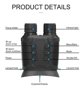 4K Full Color Night Vision Binoculars 36MP Rechargeable 8X Digital Zoom Hunting Infrared Night Vision Goggles