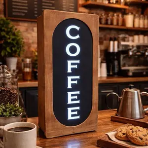 Illuminated Wooden Light Box: Desktop or Wall Mount (Custom Graphics Available)