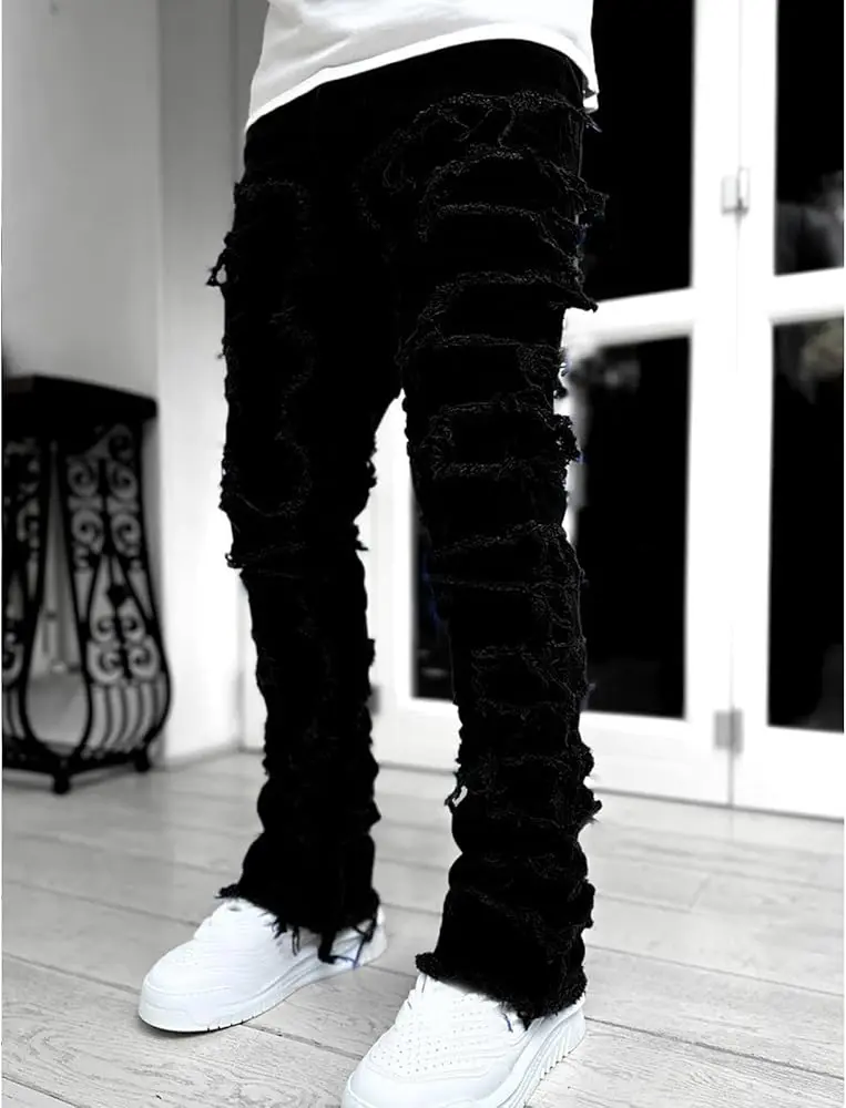 Men’s Black Stacked Jeans