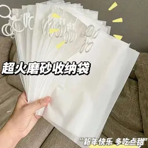 10pcs Practical Zipper Storage Bags for Small Items Underwear Transparent & Frosted Waterproof Drawstring Closure Organizer Pouch for Kitchen Bathroom Travel