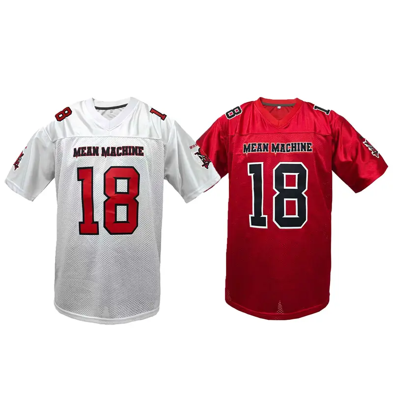Men's #18 Paul Crewe Mean Machine Movie American Football Apparel Sporty Jersey Shirts Loose Fit Breathable Rugby Shirt Vintage Embroidered Casual Short Sleeve Unisex Outdoor Sports Wear, Jersey Top, Sports Clothing, Embroidery Sportswear