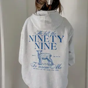 He Left The 99 To Rescue Me Bible Verse Unisex Sweatshirt - Hoodie, Christian Clothing, Scripture Tee, Christian Sweatshirt, Christian Hoodie, Jesus Shirts, Full Size, Full Color Fit Womenswear Style Printed