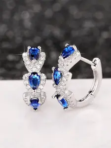 1 Pair Fashion Cubic Zirconia Hoop Earrings For Women For Wedding Anniversary Engagement Party Fashionable Jewelry Valentine's Day Gift Bling Stylish Accessory