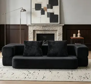 74.81-in 2-in-1 Folding Sofa Bed, Modern Plush Lazy Sofa with High-Elastic Sponge, Convertible Indoor Living Room Furniture for Rental Houses, Small Apartments