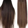 6-Piece Clip-in Hair Extensions for Long Straight Hair, Synthetic Clip Hairpiece, Natural, Invisible Clip-in Hair Clips, Suitable for Women, Full Head Coverage (Synthetic Hair Extensions), Versatile Styling for All Occasions, Synthetic Hairpieces
