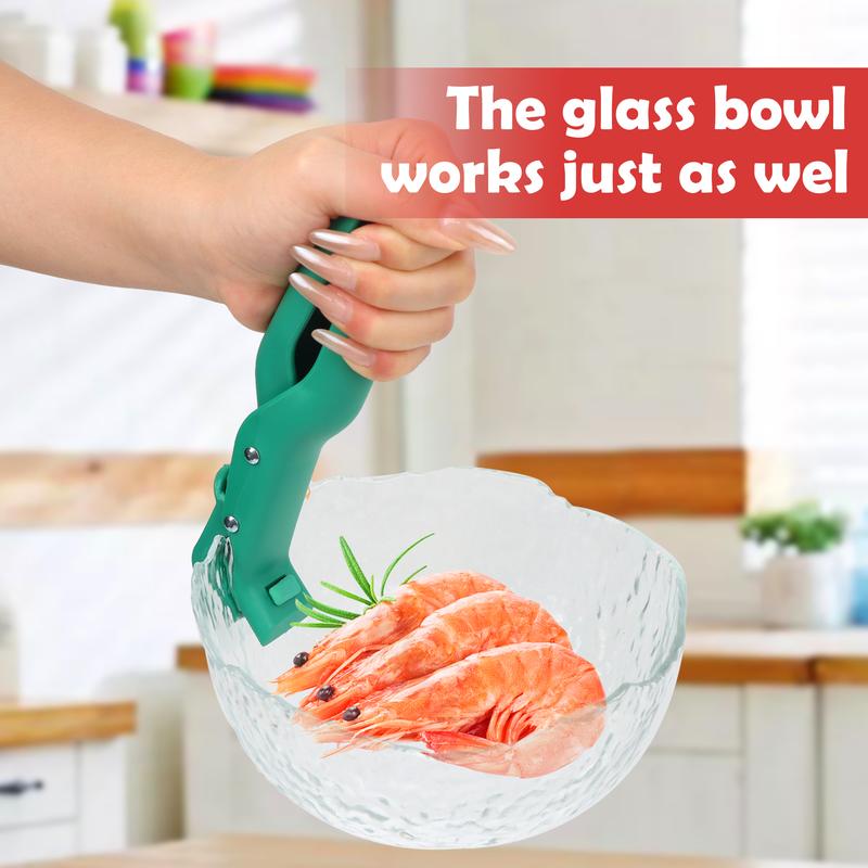 2 Counts Hot Plate Gripper, One Red One Green, Anti-Slip Grip, Easy One-Handed Operation