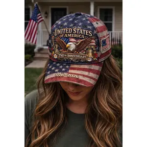All Over Print 250th Anniversary America Cap 1776-2026, Patriotic 3D Printed Cap, USA Flag Floral Baseball Hat, 4th of July Gift for Women Men