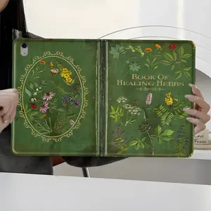 Vintage Plant Pattern Tablet Case, Tablet Casing, Book Design Tablet Protective Cover with Pen Slot, Tablet Accessories Compatible with iPad Pro 2022 2021 2020 2019, iPad Air 3 2 1, iPad Mini 5 4 3 2 1