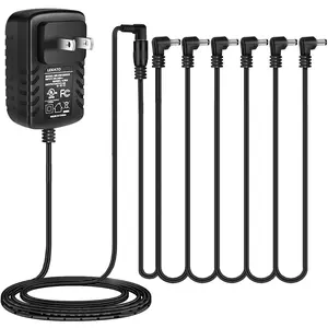 LEKATO Guitar Effects Pedal Power Supply Adapter, 9V DC 1.5A (1500mA) with 6 Way Daisy Chain Cable LEKATO Guitar Effects Pedal Power Supply Adapter, 9V DC 1.5A (1500mA) with 6 Way Daisy Chain Cable