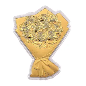 24K Golden Forever Rose Bouquet Emboss Sheet with Book Packaging 10mg 24K Golden Forever Rose Bouquet Emboss Sheet with Book Packaging 10mg