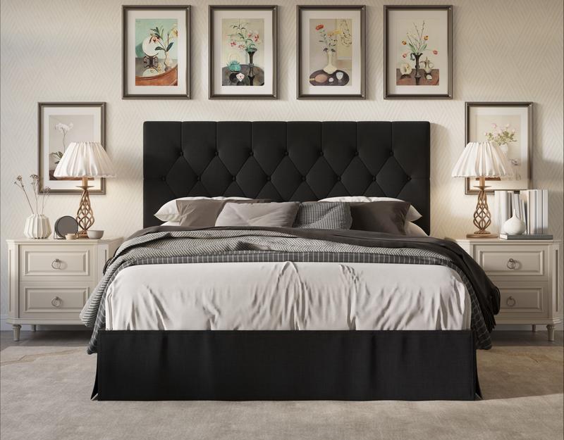 Favorer Billy Tufted Upholstered Platform Bed - Wingback or Non-Wingback, Available in Multiple Sizes, Classic Design