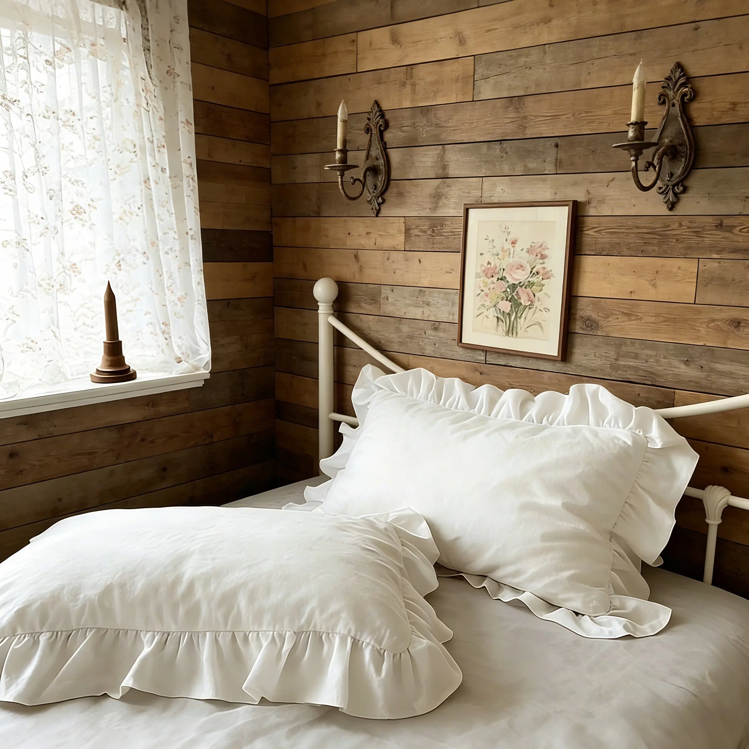 French Regal Princess-Style Ruffled Pillowcases: Soft, Breathable Solid-Color Pillowcases (2pcs, Inserts Not Included) — Simple, Stylish, Vintage-Pastoral, and Rustic; Sweet, Girly-Chic Ruffled Bedding for Men's and Women's Bedrooms (10 Color Options)