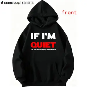 Casual Running Hoodie with Humorous Quote – "If I'm Quiet & Smiling You Might Want to Run", 180gsm Heavyweight