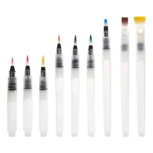 Watercolor Brush Pen Set, 9 Counts/set Water Brush Pen, Watercolor Paint Brush Pens, Aqua Brush Pen for Beginners, Gifts for Him, Gifts for Kids, Birthday Gift, Art Supplies