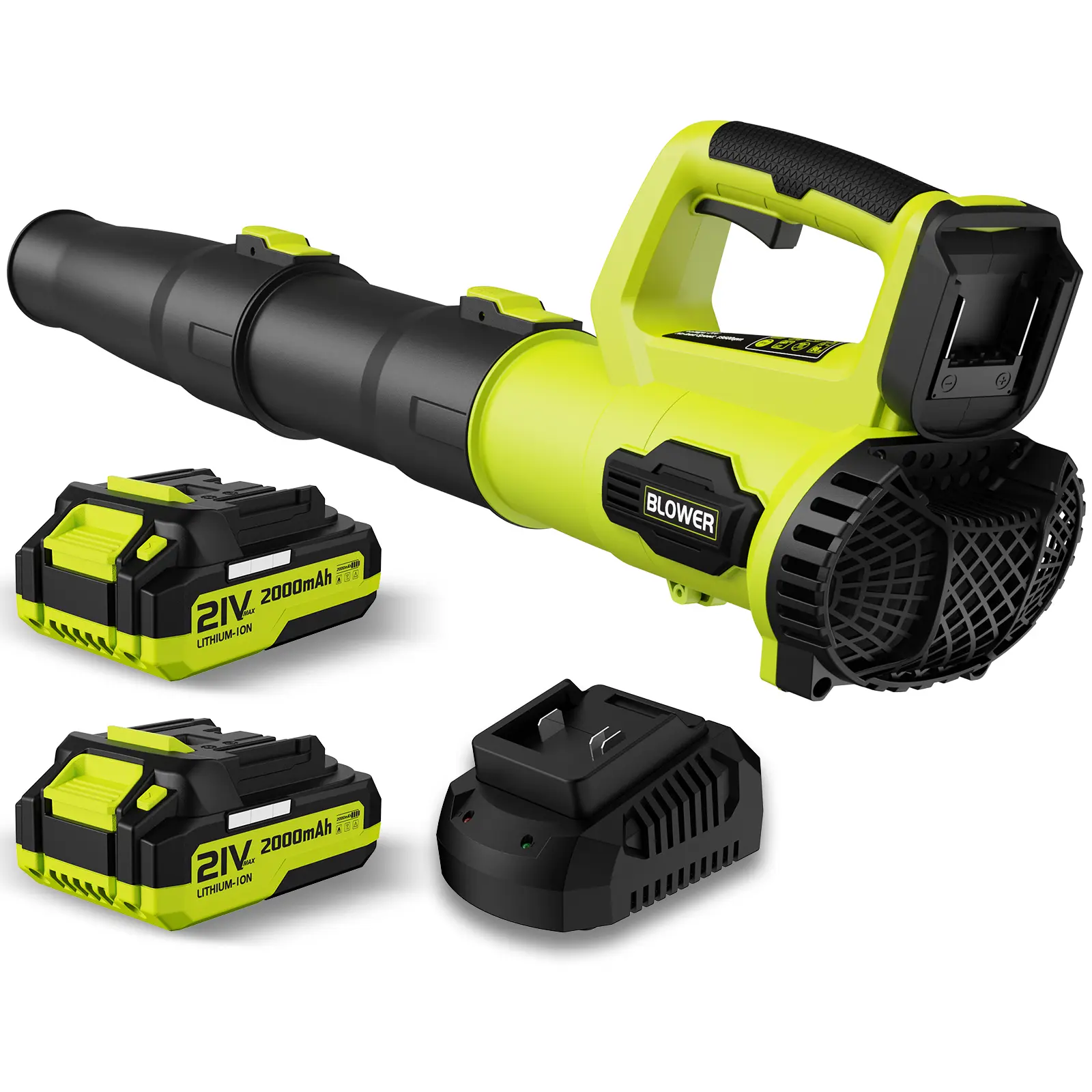 Cordless Leaf Blower LP69, 21V Battery Operated Leaf Blower with 2 x 2.0Ah Batteries & Charger, Lightweight Wireless Handheld Garden Power Tool, Wireless Handheld Blower