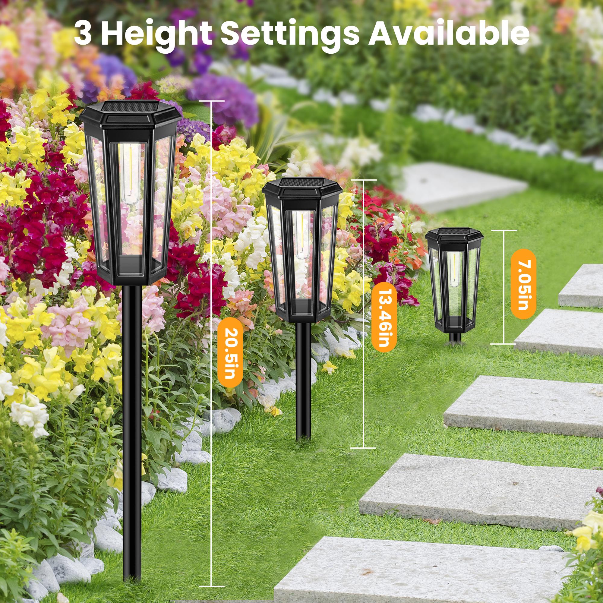 Ennvaofficial solar path lights for outdoor use, 6-piece set of solar hexagonal tungsten garden lights, bright LED pathway lights, solar-powered Edison bulb landscape lighting, suitable for outdoor walkways, courtyards, sidewalks, and yards (warm light) Ennvaofficial solar path lights for outdoor use, 6-piece set of solar hexagonal tungsten garden lights, bright LED pathway lights, solar-powered Edison bulb landscape lighting, suitable for outdoor walkways, courtyards, sidewalks, and yards (warm light)