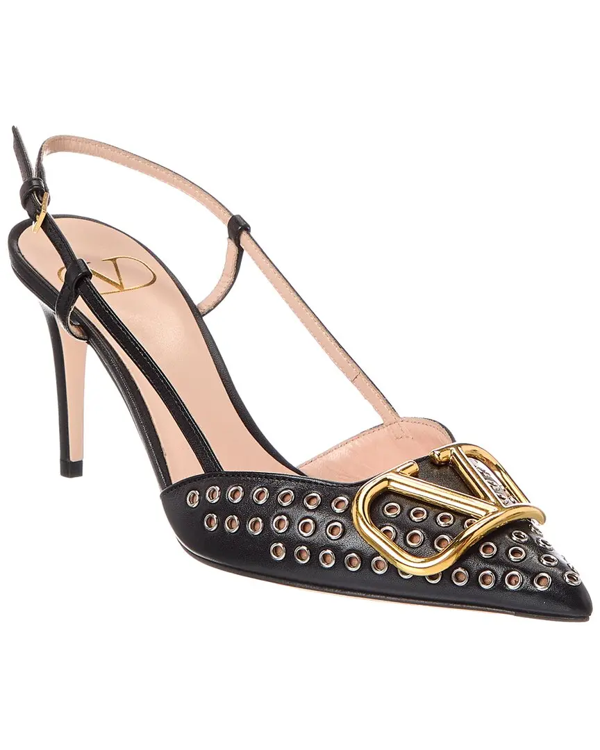Valentino VLogo 80 Leather Slingback Pump