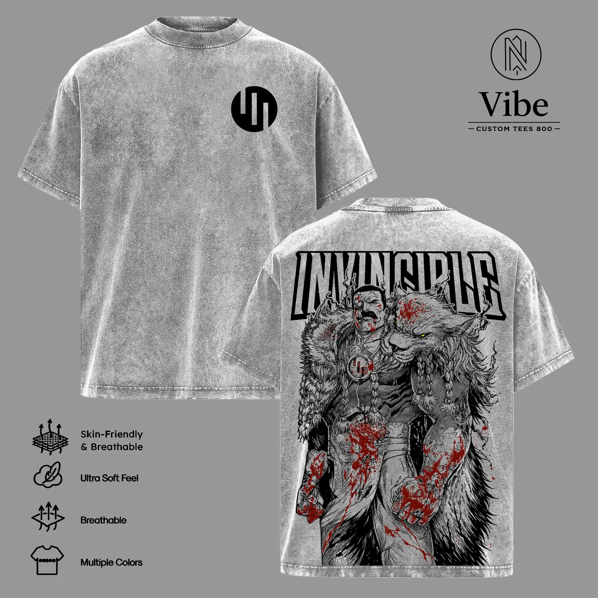 Thragg Invincible Vintage Washed Oversized T-Shirt, Tank Top, Viltrumite Empire Blood Graphic Tee, Villain Anime Style Streetwear Heavyweight Cotton Unisex Shirt, Gift for Comic Fans