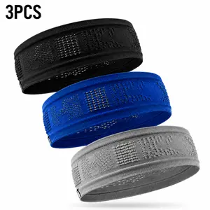 3PCS Breathable Sports Headband, Non-Slip Sweat Band for Workout, Running, Cycling and Outdoor Training