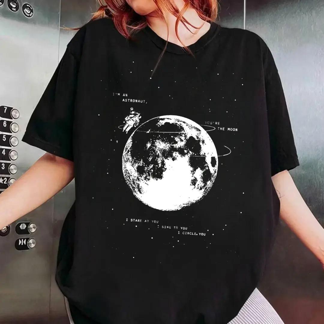 NK Or Lyrics T-Shirt, Astronaut Moon Graphic Tee, The Great Divide Tour Shirt, Fan Gift, Unisex Cotton Tee