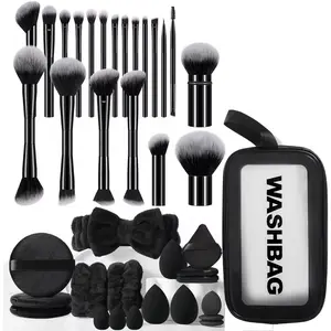 39-Piece Makeup Brush Set with Accessories, Includes Makeup Brushes, Beauty Sponges, Powder Puffs, Hair Bands, Travel Wash Bag, Women's Beauty Tools, Makeup Brush Kit