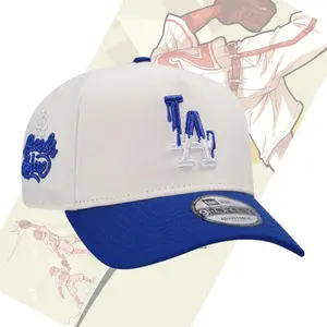 New Era 9FORTY Los Angeles Dodgers white - blue Adjustable Cap LA Logo Embroidered – MLB 50th Anniversary Side Patch Curved Brim Hat