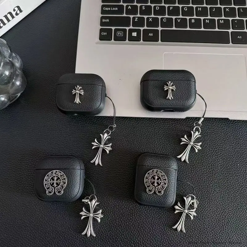 The leather case cross is suitable for AirPods 4th generation protective cases, Apple 23 generation 5th generation Bluetooth earphone cases Pro 32