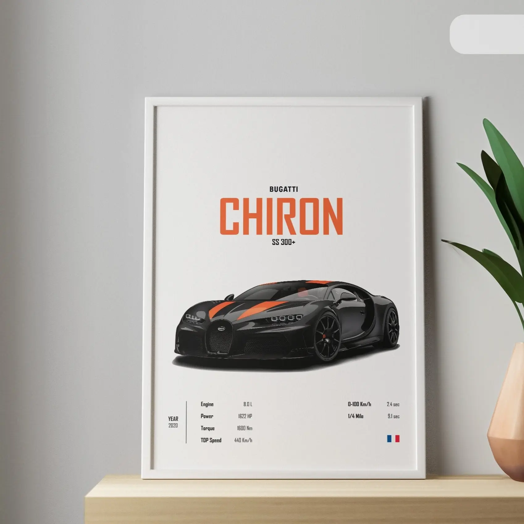 GiftOfHope Bugatti Chiron SS 300+ Unframed Poster Wall Art For Car Enthusiasts And Gift Ideas For Home Office Or Kids Room