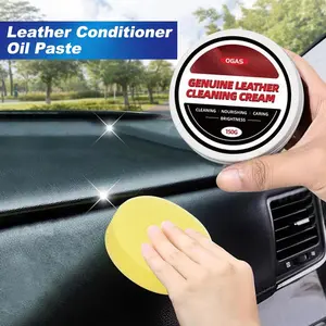 Genuine Leather Protection Wax Care Multifunctional Cleaner, Car Repair Formula, Automotive Interior Treatment Kit with Extendable Heavy-Duty Ice Scraper Brush & Expandable Washing Hose