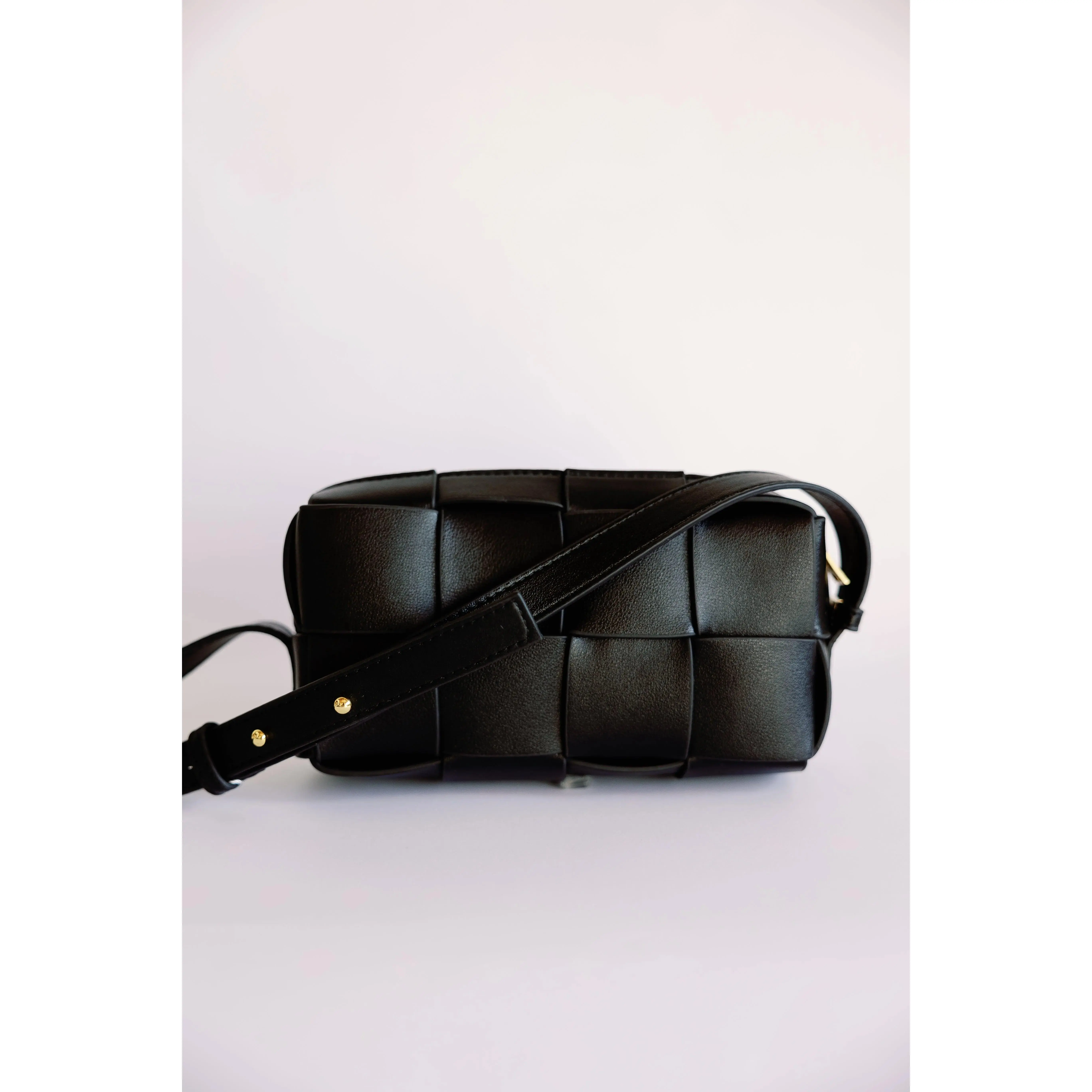 Checkered Mini Leather Crossbody Bag