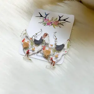 Chicken cutout earrings