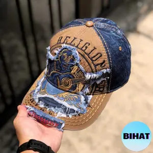 True Religion Men's Mesh Trucker Cap - Stylish Black & Beige Baseball Hat 2025