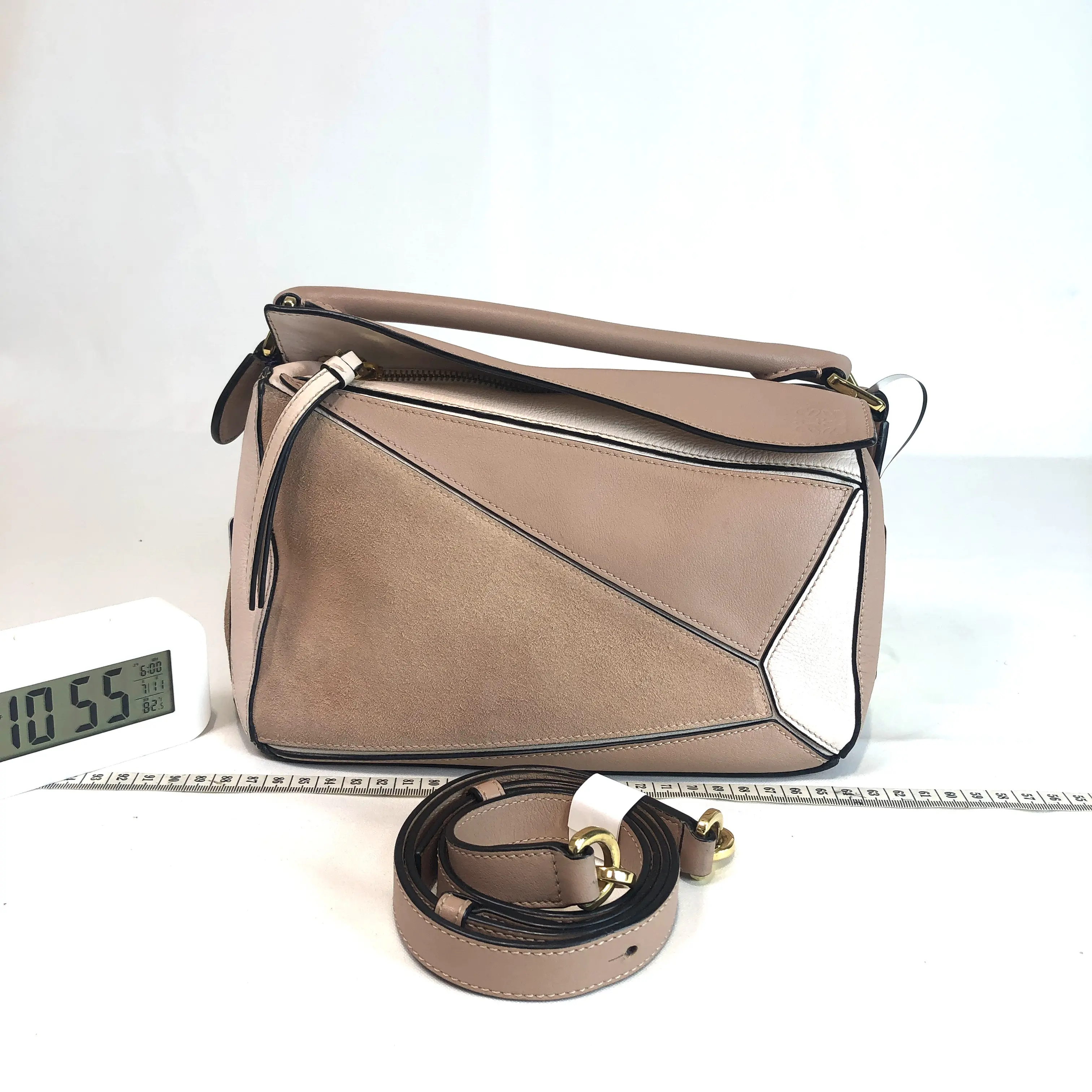 Pre-owned Loewe leather Shoulder Bags Blush Multi Puzzle Handbag With Detachable Strap 031892