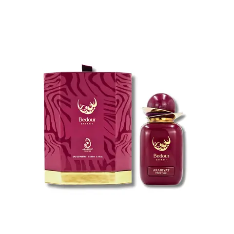 Women's Arabiyat Bedour Extrait de Parfum Spray - Arabiyat Prestige Alcohol-Based Aromatic EDP Scents, Floral Fruity/Fruity Floral Fragrance with Citrus, Peachy Gourmand, Powdery Musk, Cotton Notes, 3.4 oz EDP Perfume Sprays for Adults