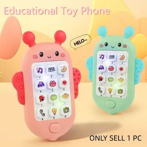 Phone Toy with Cartoon Bee Design, Interactive Bilingual Learning, Music Function, No Battery Included