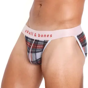 Tartan Sheer Mesh White Sport Brief