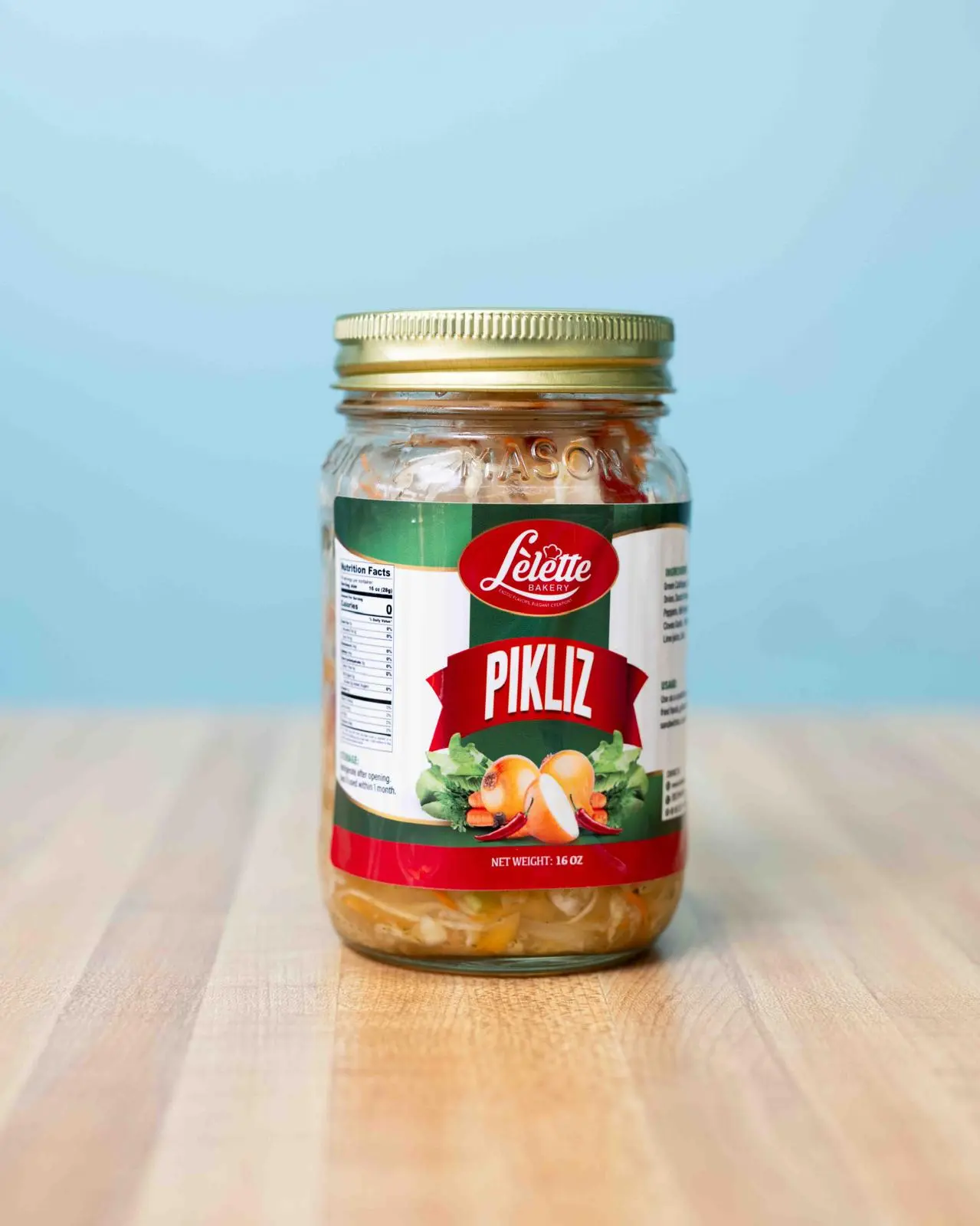 Lelette Haitian Pikliz – Spicy Pickled Vegetable Relish – Haitian Coleslaw – 16 oz Jar