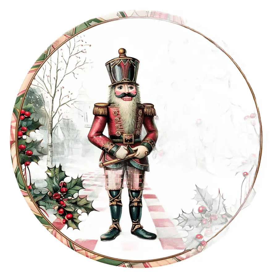 Pink Christmas Nutcracker, DCO-102667-D, Sign For Wreath, 18" Door Hanger