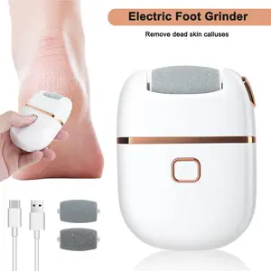 Electric Foot Callus Remover Kit, Rechargeable Callous removers 3 Grinding Heads Waterproof Foot Scrubber File, Professional Pedi Feet Care Perfect for Dead, Hard Cracked Dry Skin