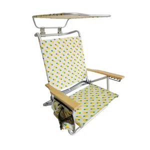 Bliss Hammocks Folding Beach Chair, Backpack Recliner with Canopy, Pineapple