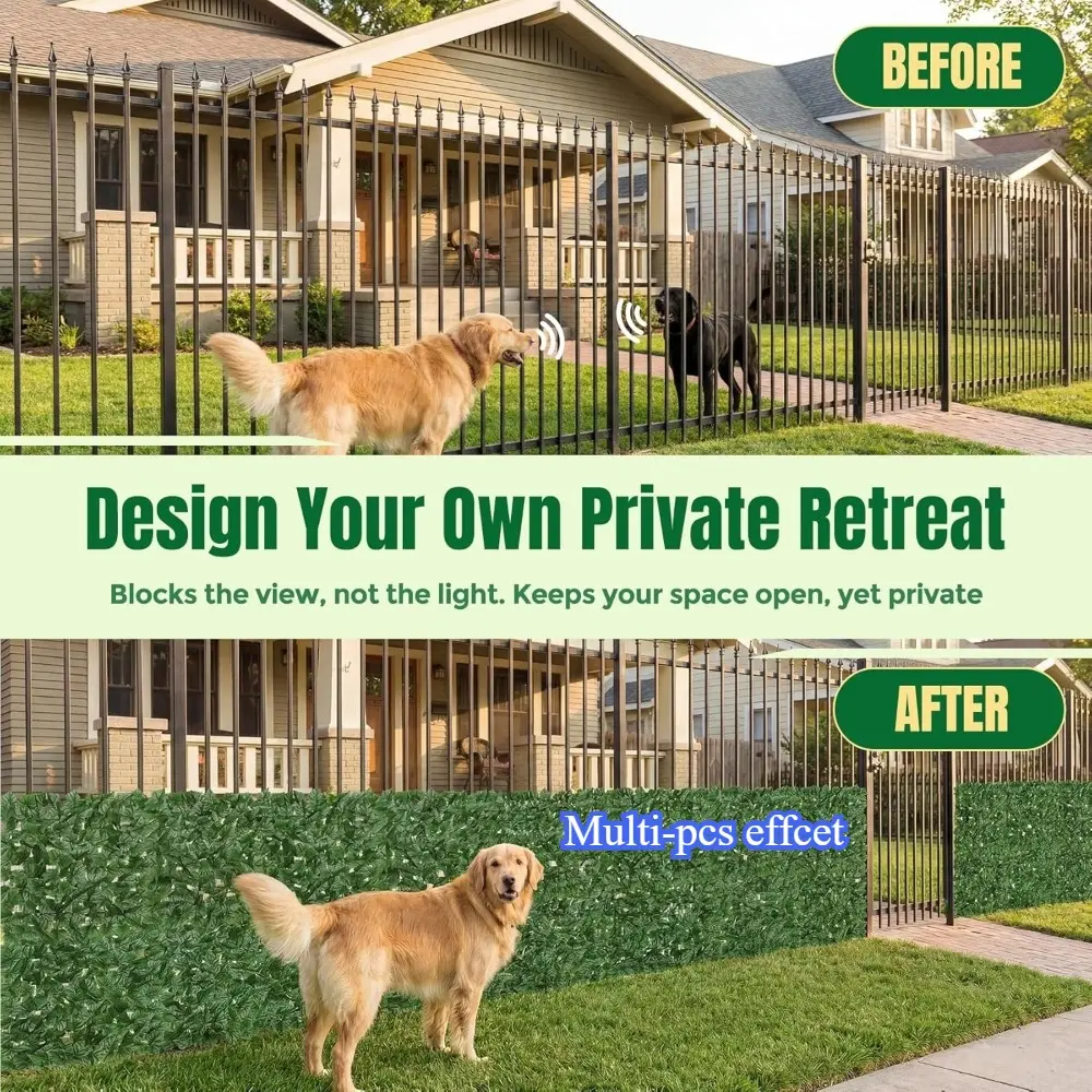 Artificial Ivy Privacy Fence Screen, 78 X 39 Inch Faux Privacy Panel, Decorative Fencing Panel, Wall Decor for Patio, Balcony, Indoor Outdoor Use