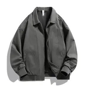 Men's Stylish Gray Jacket - Simple Design, Relaxed Fit, A Must-Have for Urban Trends and Casual Style