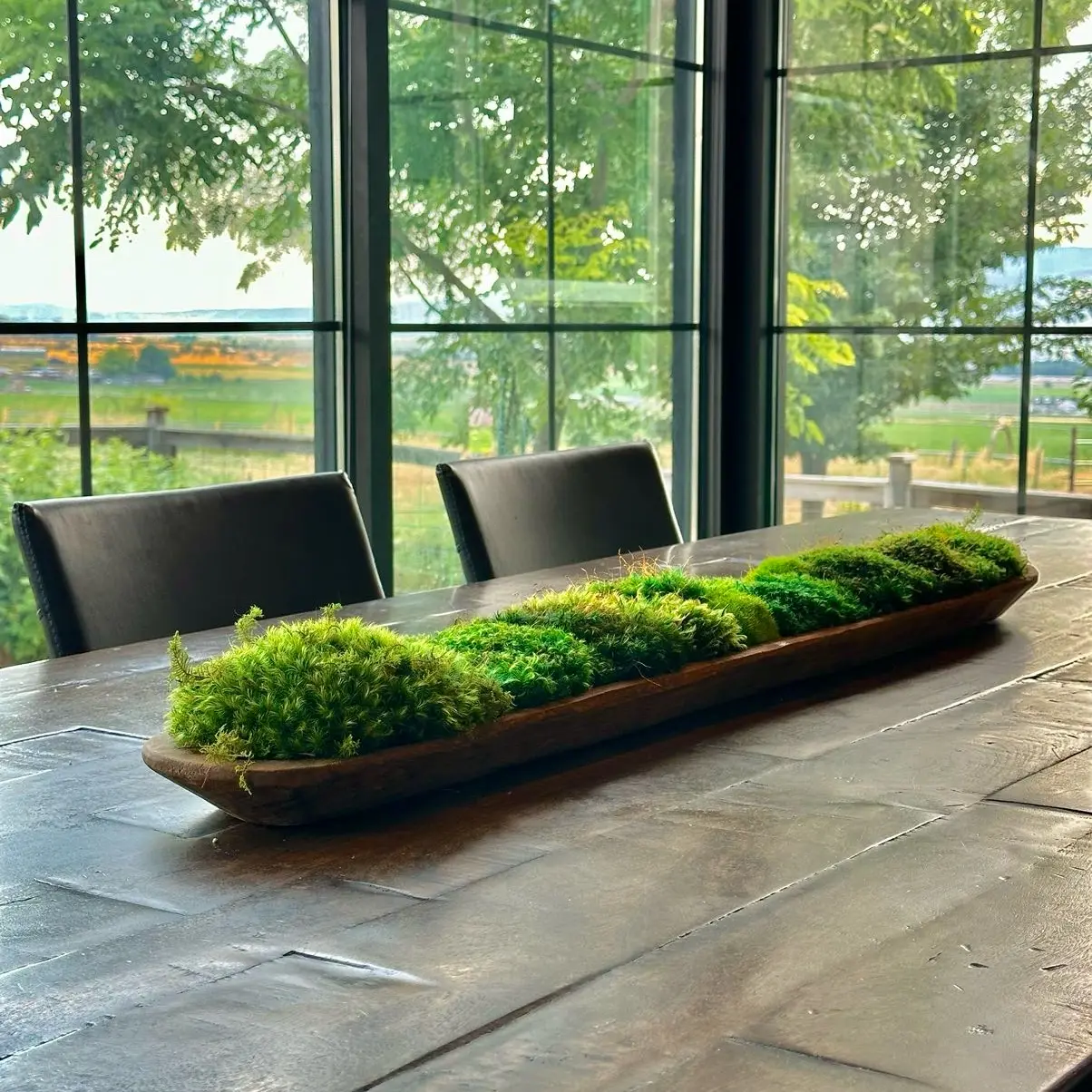 36in Preserved Moss Dough Bowl Centerpiece for Home Office Decor or Wedding Decor