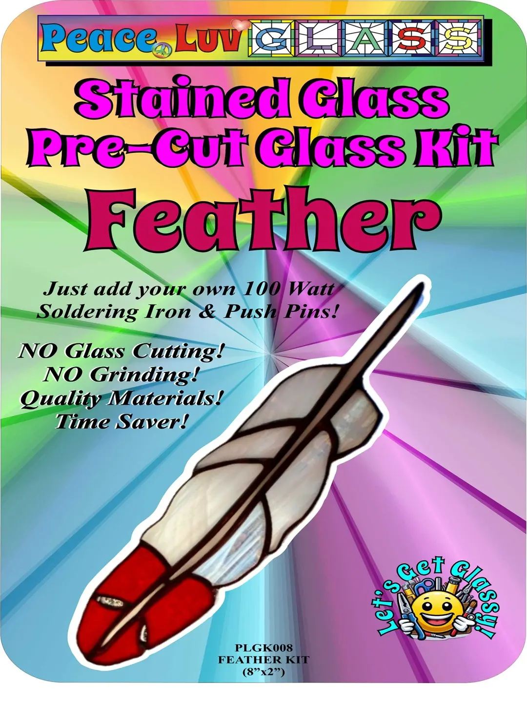 Stained Glass Pre-Cut Foil Kit for DIY Projects - Magnetic Closure, High-Quality Materials, Beginner-Friendly, Time-Saver, No Cutting/Grinding, Includes All But 100W Soldering Iron, Suncatcher Panels, YouTube Video Tutorial