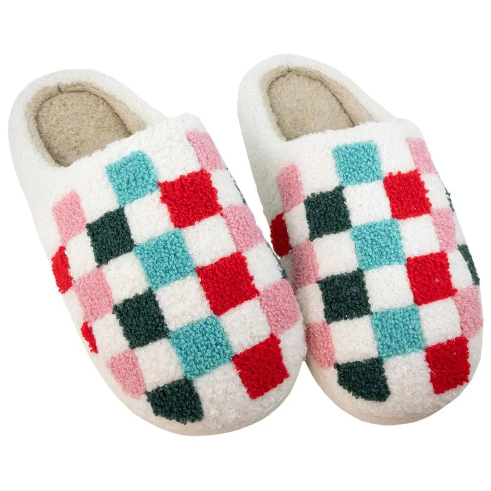 Multicolored Fun Checkered Slippers