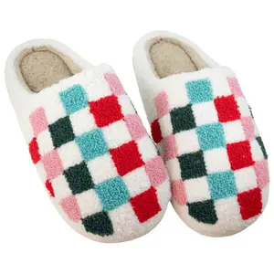 Multicolored Fun Checkered Slippers