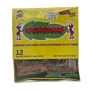 HORMIGAS - Watermelon Flavor Candies - Snack with Bittersweet and Spicy Powder / 12 Pieces Pack /